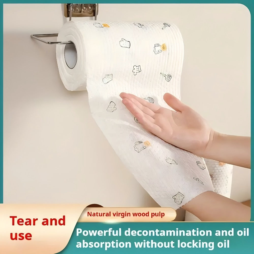 Reusable Kitchen Paper Towels 800 Times Use Non-Stick Oil Degreasing Cleaning Cloth Wet Dry Dual-Use Lazy Rag for Home Kitchen Household
