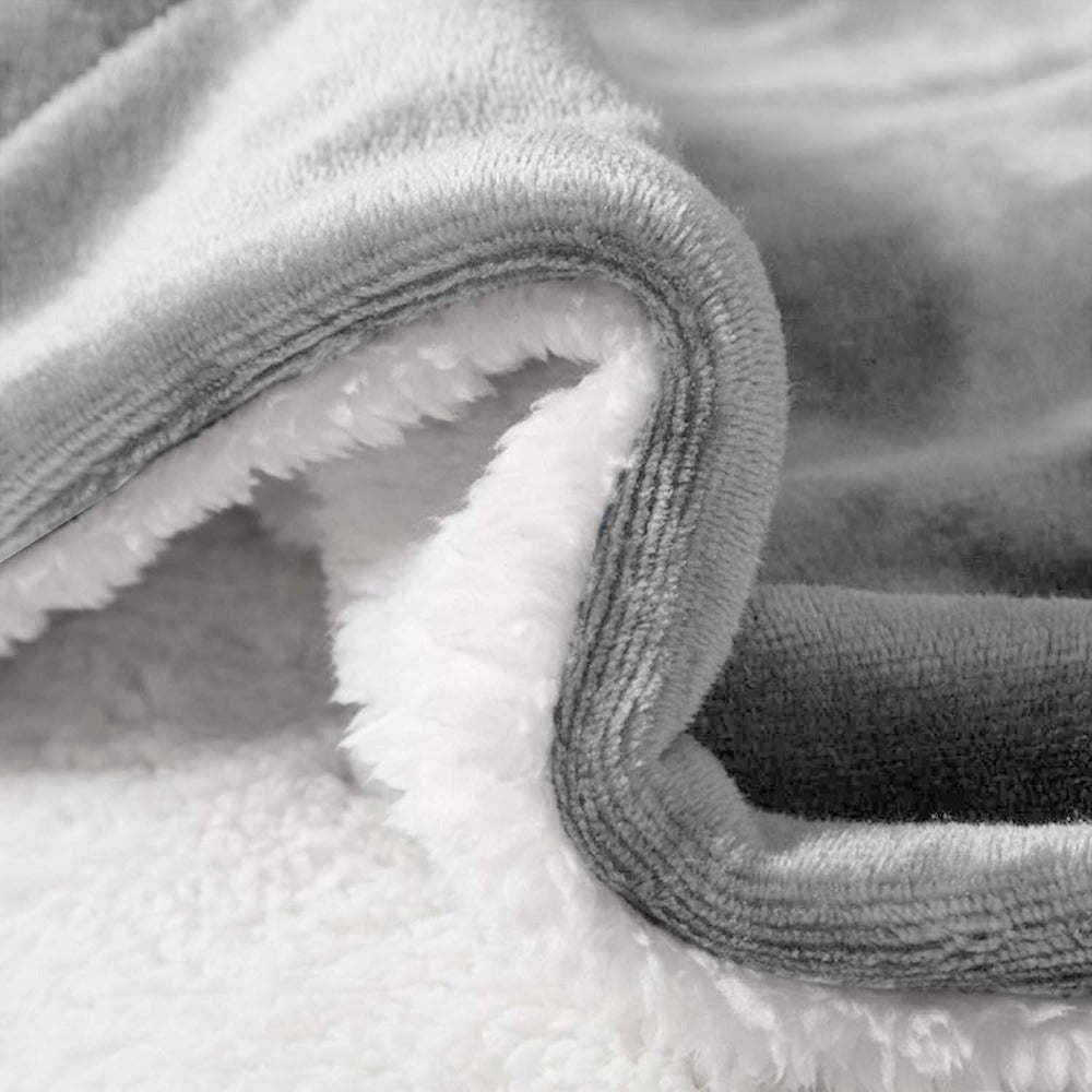 480GSM Sherpa Fleece Blanket, Double-Sided Heavy Throw for Couch, Bed & Travel, Reversible All Season