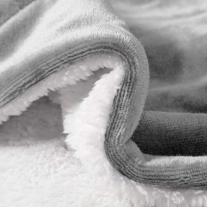480GSM Sherpa Fleece Blanket, Double-Sided Heavy Throw for Couch, Bed & Travel, Reversible All Season