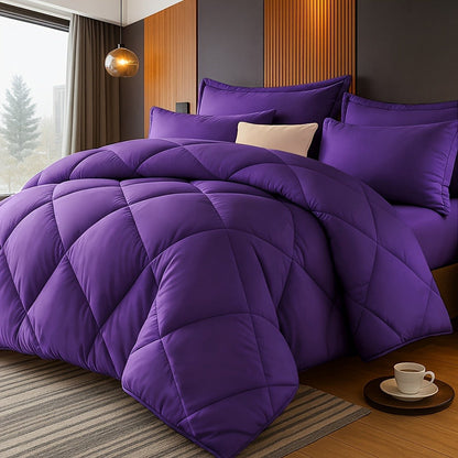 Comforter Set 2/3 Piece – Diamond Grid Quilted Down Alternative Comforter with Pillowcases, Soft Microfiber Breathable All Season Bedding