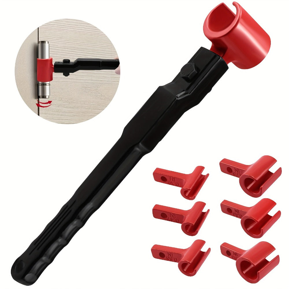 Door Hinge Adjustment Tool Kit 6-in-1 – Heavy Duty Steel Hinge Bender Wrench Set for Precise Door Gap Adjustment