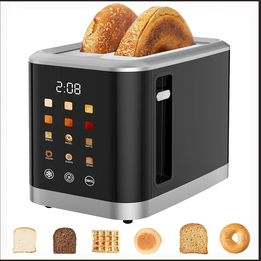 2 Slice Toaster with Touch Screen, 1.5" Wide Slot for Bread, Bagels & English Muffins, 6 Bread Types