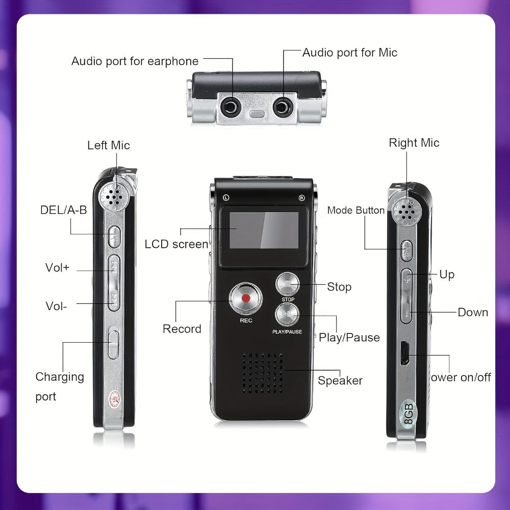 Ghost Hunting Equipment Kit 7pcs, EMF Electromagnetic Paranormal Detector, Digital EVP Voice Recorder 8GB