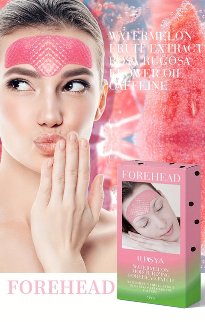 Watermelon Forehead Patches 15pcs Caffeine Collagen Niacinamide Ultra Hydrating Moisturizing Brightening De-Puffing Daily Facial Skin Care