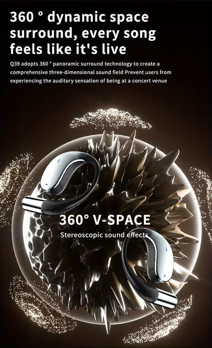 Bone Conduction Headphones Bluetooth 5.4 Open Ear Sport Earbuds 80H Battery LED Display Stereo for an Everyday Personal Care Routine