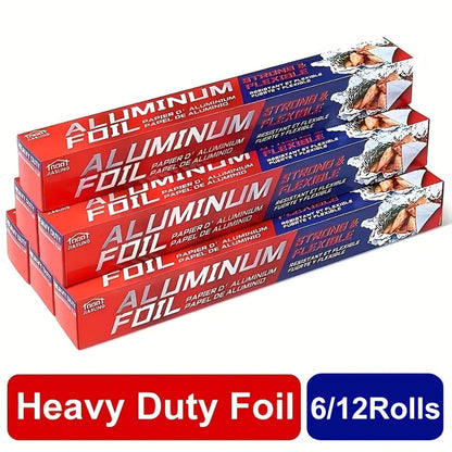 Aluminum Foil Roll 12 Inch Wide 30 Sq Ft for Restaurant Food Packaging Grilling Cooking for Grilling, Camping and Outdoor Meals
