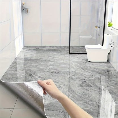 Self-Adhesive Marble Vinyl Floor Wallpaper 3 Rolls 23.62x197.75in – Oil-Proof Anti-Slip, for Entryways, Bedrooms and Living Spaces