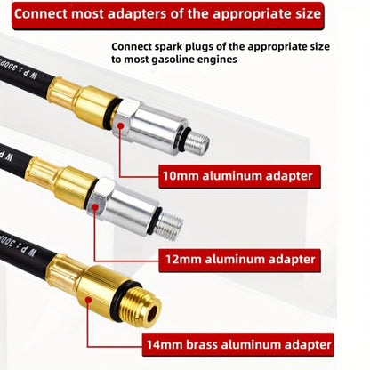 Engine Compression Tester and Cylinder Leak Down Tester Kit TU-21 Dual Gauge Leakdown Detector for Car Motorcycle Truck Gasoline Engine