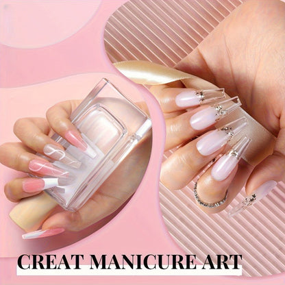 Twelve-Color Poly Extension Gel Tube Set with Nude, Pink, White and Clear Shades for UV or LED Nail Art and Extensions