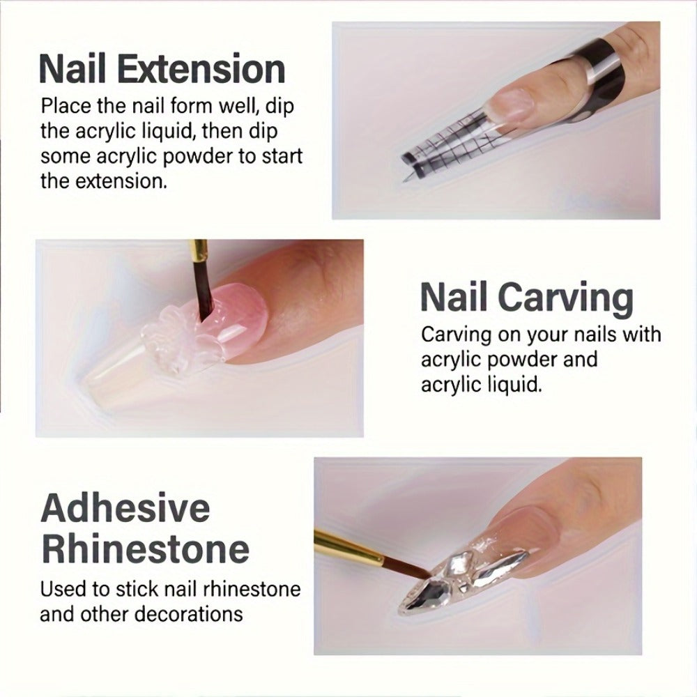 Acrylic Liquid Monomer 2 Pack 2.54oz Each Odorless Crystal Formula for Salon-Quality Nail Extensions for Home and Salon Manicures