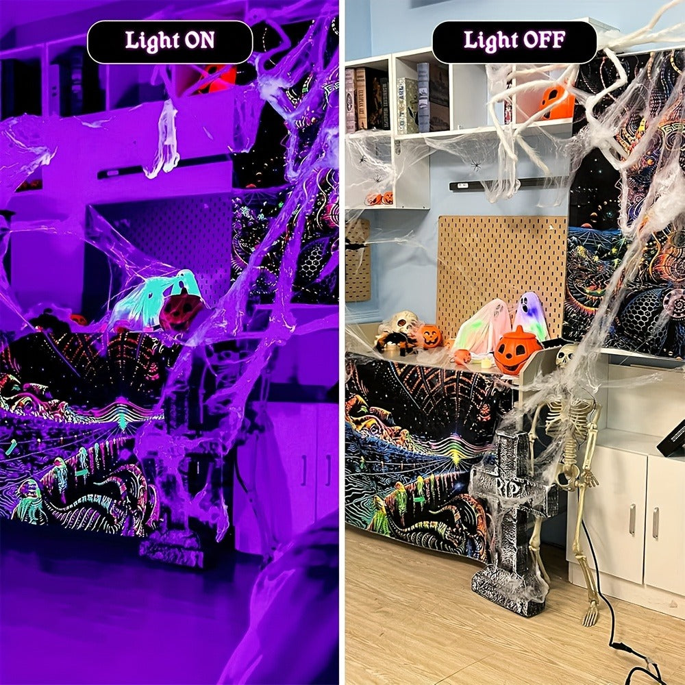 LED UV Blacklight USB Powered Mini Spotlight, Glow Party, Tapestry & UV Reactive Decoration with On/Off Switch