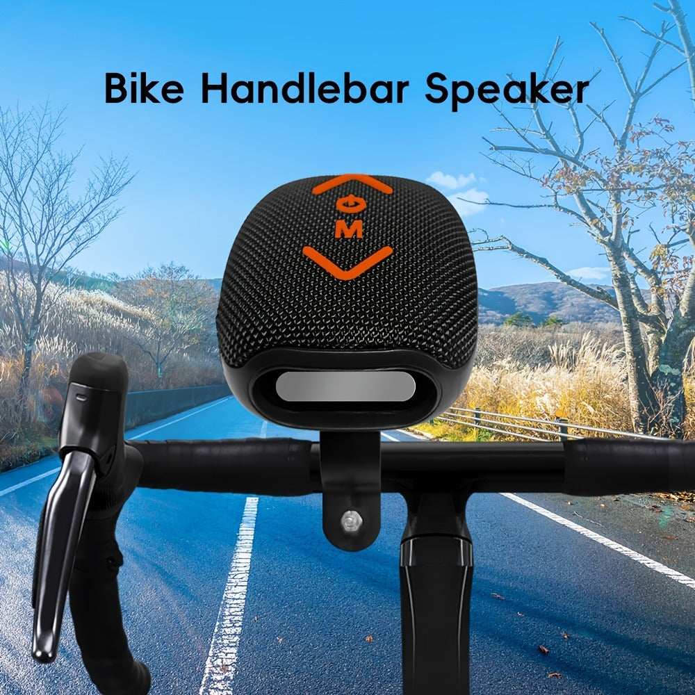Bluetooth Bike Speaker, IPX5 Handlebar Speaker with Battery, FM, TF, AUX, TWS & Hands-Free Calls