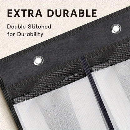 Over Door Shoe Organizer 24 Large Mesh Pockets, Foldable Breathable Hanging Storage Rack for Entryways, Bedrooms and Living Spaces