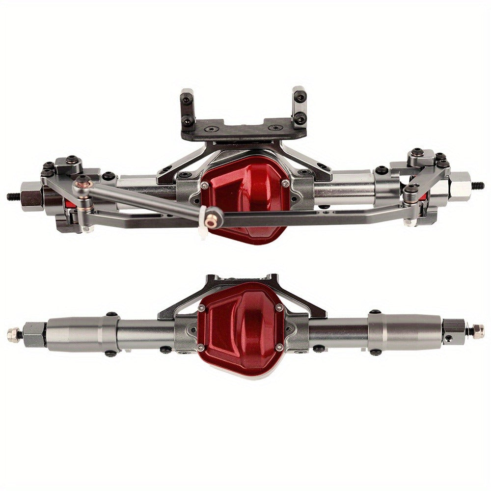SCX10 Metal Axle Upgrade Kit CNC Aluminum Alloy Front & Rear Straight Axles – Compatible with Axial SCX10 90046 90047 1/10 RC Crawler