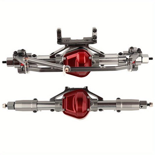 SCX10 Metal Axle Upgrade Kit CNC Aluminum Alloy Front & Rear Straight Axles – Compatible with Axial SCX10 90046 90047 1/10 RC Crawler