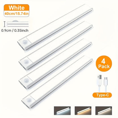 LED Motion Sensor Light USB-C Rechargeable 3 Color Temperatures Stepless Dimming Wireless for Entryways, Bedrooms and Living Spaces