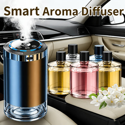 Car Aroma Diffuser Set with 3 Essential Oil Bottles – Odor Eliminator for Auto Interior, Perfect Gift for Women & Office Workers