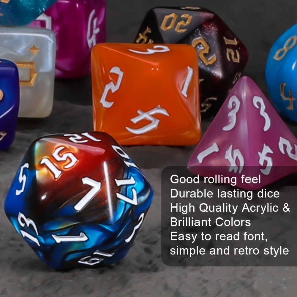 DND Dice Set 182pcs 26 Colors with the Listed Color, Size or Set Options for Everyday Use, with Listed Configuration
