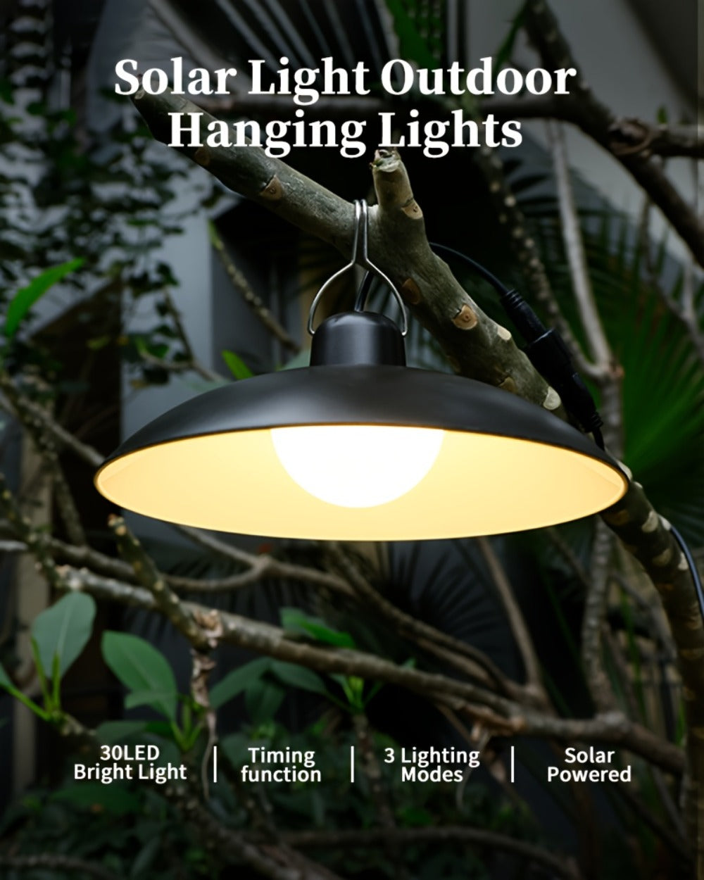 Solar Pendant Light Indoor Outdoor Hanging Light Fixture 3200mAh Rechargeable - 3 Brightness for an Everyday Personal Care Routine