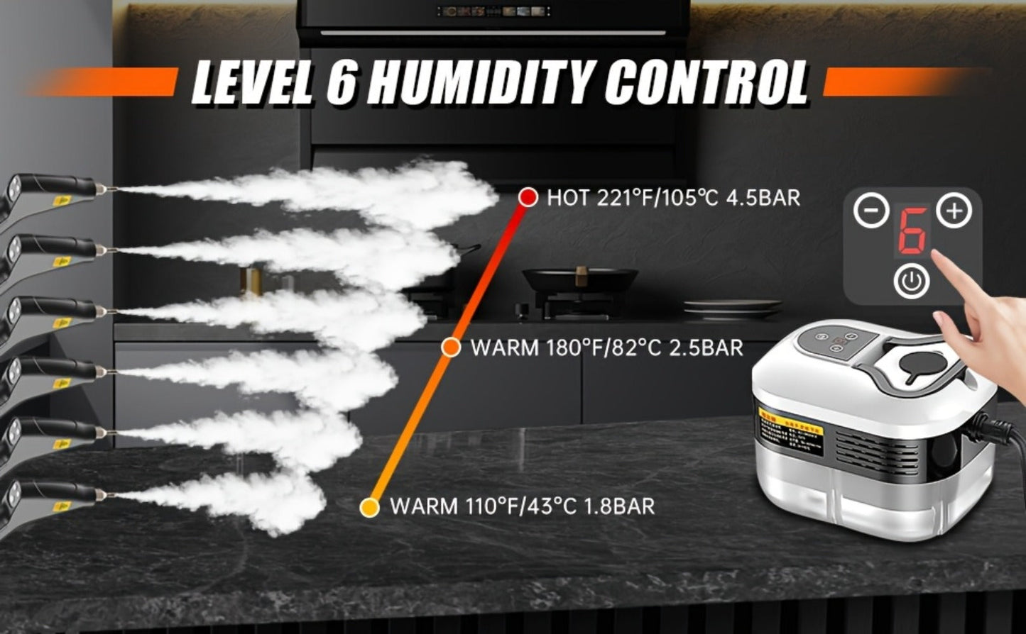 Portable Steam Cleaner High Pressure High Temperature with 3 Brush Heads Handheld Steam Cleaner for Bathroom Kitchen Furniture Car Home