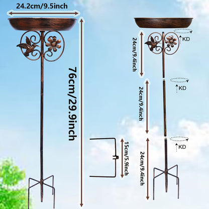 Bird Feeder Cast Iron Vintage, Bird Bath Garden Outdoor Yard Decor for Garden, Yard and Pest Management