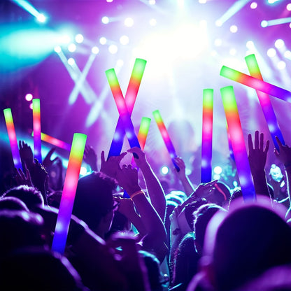 LED Glow Sticks Party Set, Foam Glow Sticks with 3 Light Modes, Glow Glasses, Headbands & Finger Lights for Rave