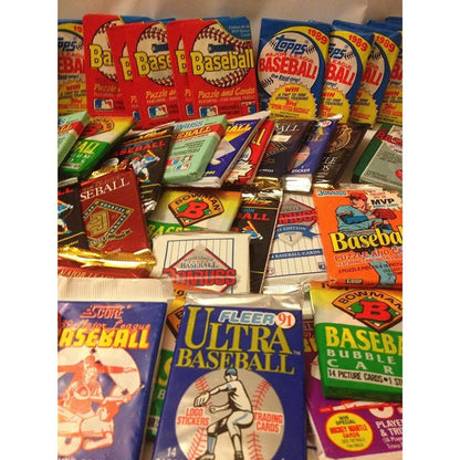 Vintage MLB Baseball Card Packs Lot 1980s 90s Unopened Unsearched 60 Cards 4-5 Packs Look for Hall of Famers Stars and Rookies Golden Era