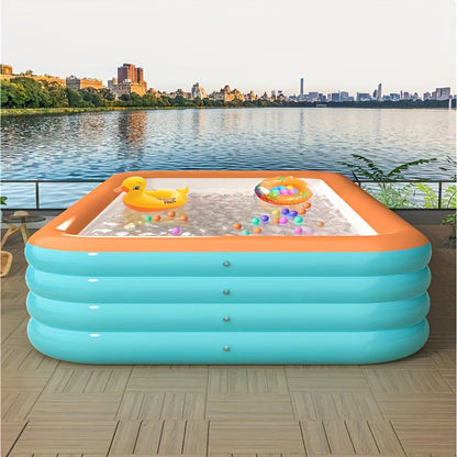 Inflatable Pool, Large Family Backyard Outdoor Summer Party Kids for Garden, Patio and Yard Use