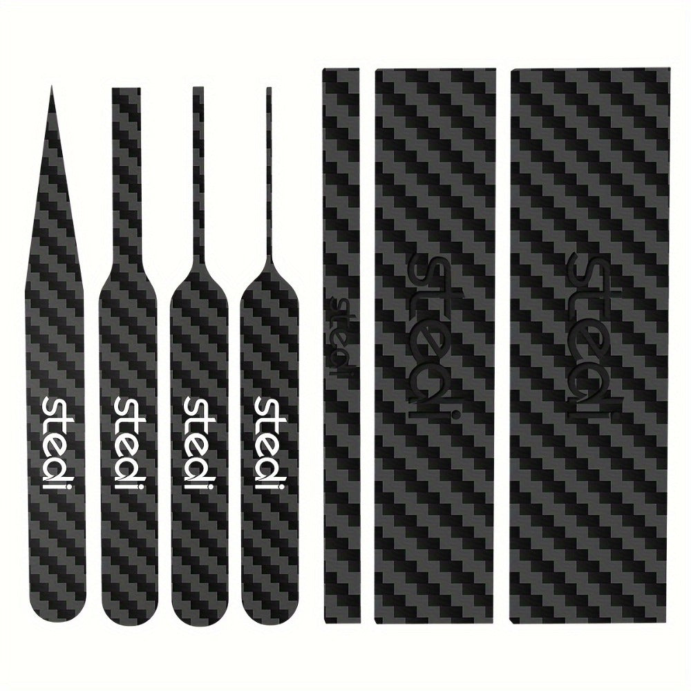 Carbon Fiber Sanding Sticks Set of 7, Hobby Model Sanding Tools with 4 Detail Polishing Boards, 3 Sizes 3"x0.6" 3"x0.4" 3"x0.2" for Scale