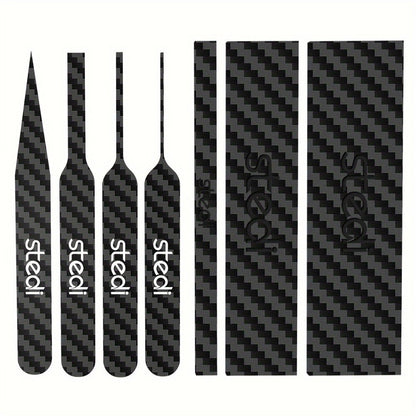 Carbon Fiber Sanding Sticks Set of 7, Hobby Model Sanding Tools with 4 Detail Polishing Boards, 3 Sizes 3"x0.6" 3"x0.4" 3"x0.2" for Scale