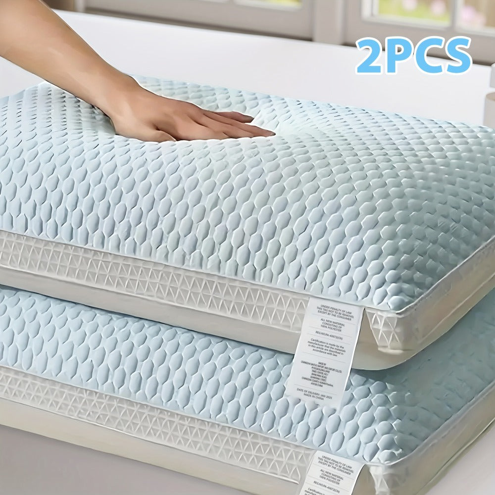 Cooling Bed Pillows 2-Pack – Neck Support for Side, Back & Stomach Sleepers | Machine Washable | Soft Polyester Fill | Perfect for Bed