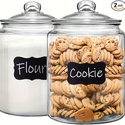 Glass Pantry Jars with Flip-Top Lids Set of 2 – Airtight Glass Storage Containers for Kitchen Pantry Organization, Cookies, Candy, Pasta