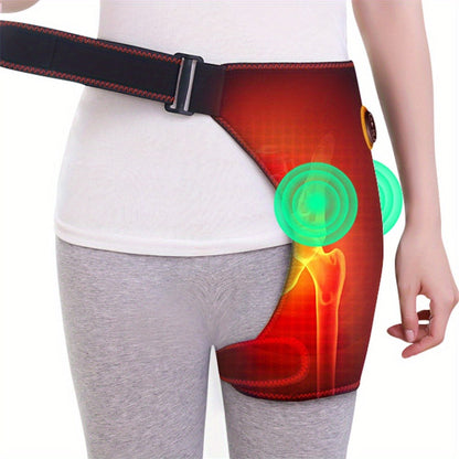 Heated Hip Brace USB Electric Heating Pad with 3 Vibration Massage Modes Hip Pain Wrap Belt for Women Men for Home or Salon Spa Use