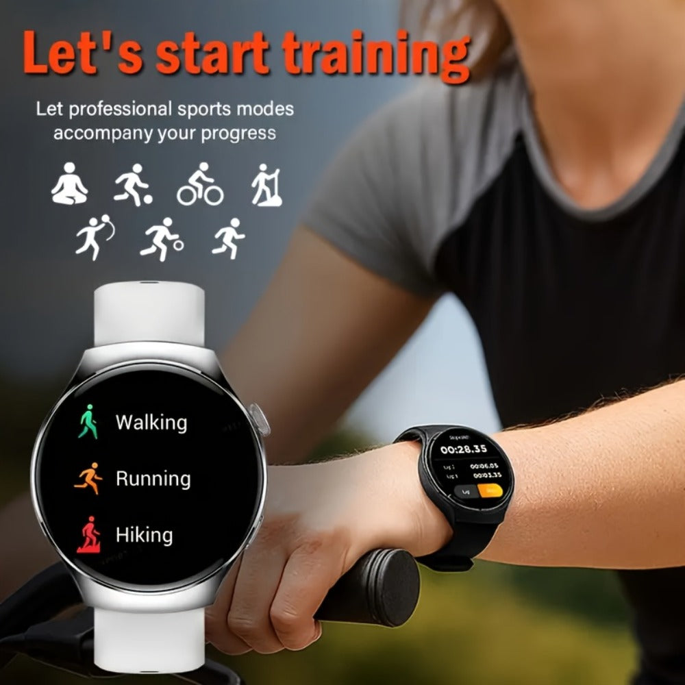 Smartwatch Alarm with Silicone Strap – Wireless Calling, Pedometer, Calorie Tracker, Music Playback, Remote Camera & Multi-Sport Modes