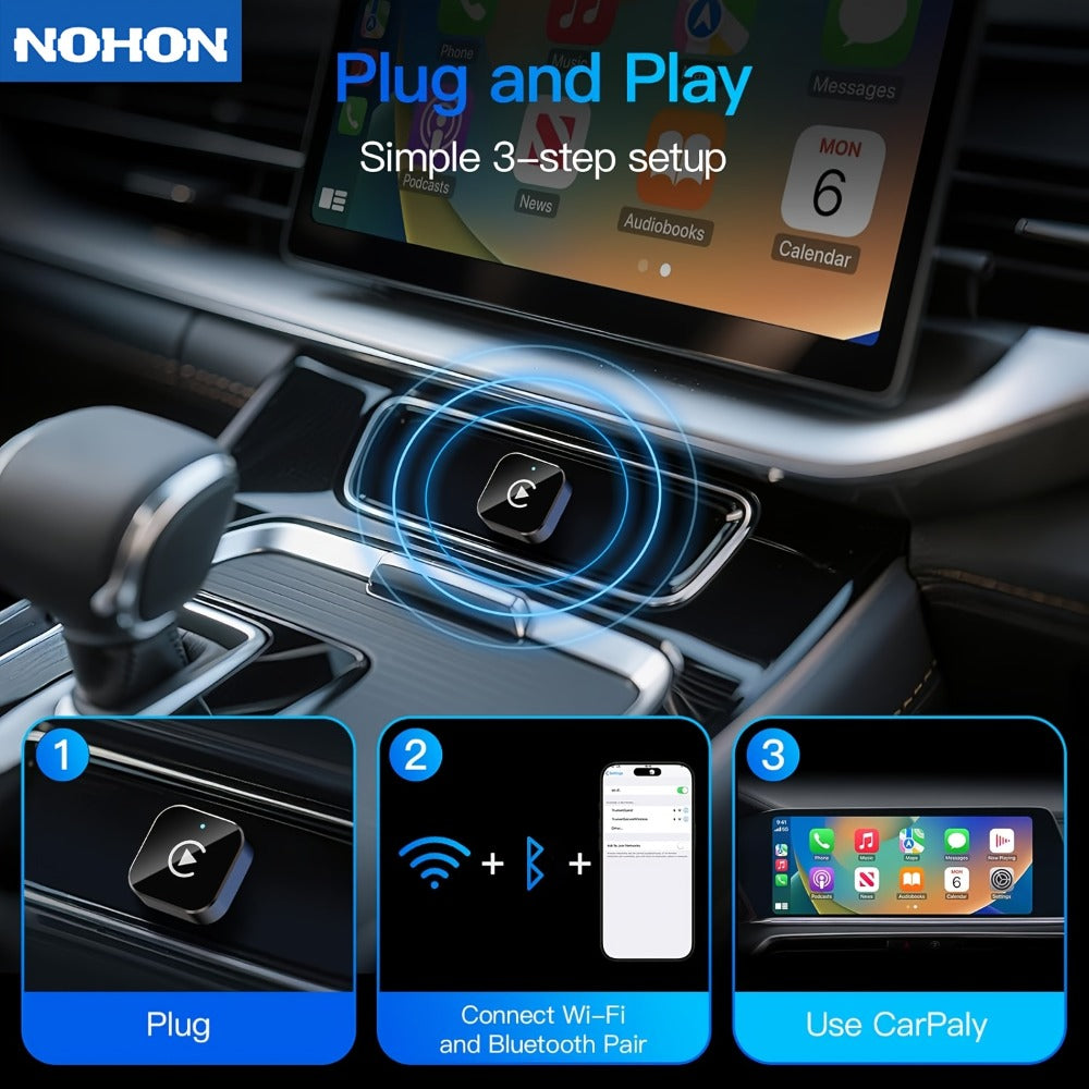 2-in-1 Wireless CarPlay & Android Auto Adapter Mini USB Dongle 2026 Upgrade Fast Stable Connection for iOS 10+ & Android 11+