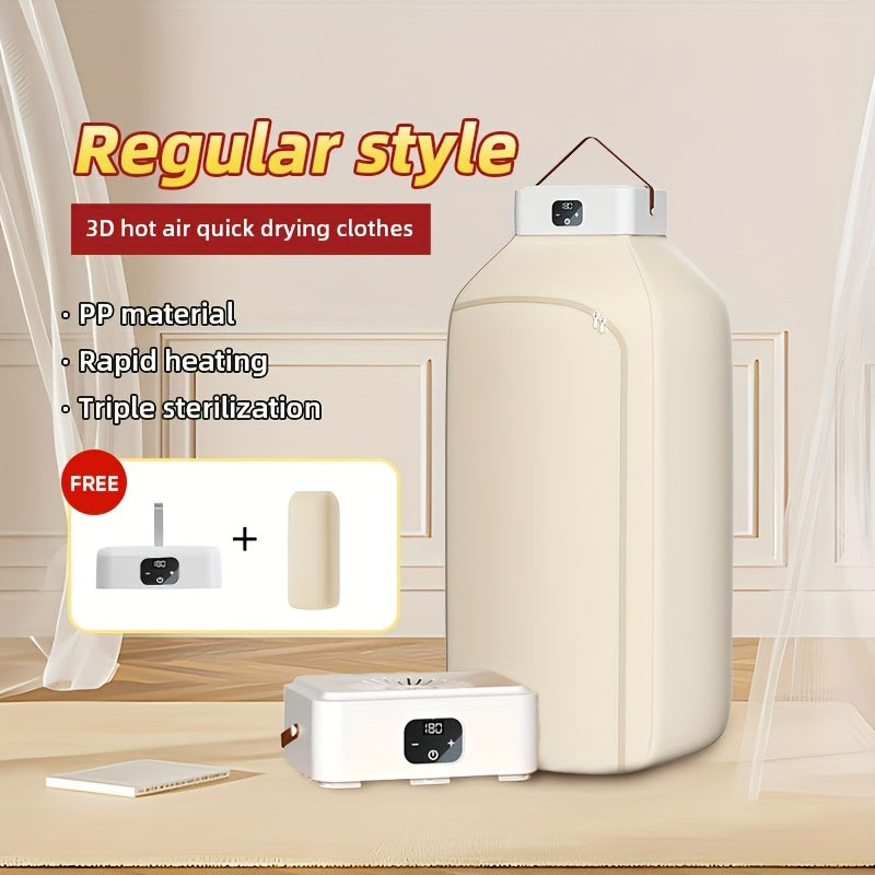 Mini Dryer Machine 600W Portable Clothes Dryer Dual Mode Quiet Operation Timer 1H 2H 8H Energy Efficient for Apartments Dorms RVs Travel