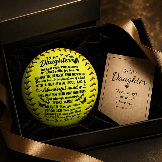 Personalized Softball Gift for Daughter – "To My Daughter" Inspirational Message Ball, International Standard Fastpitch Softball