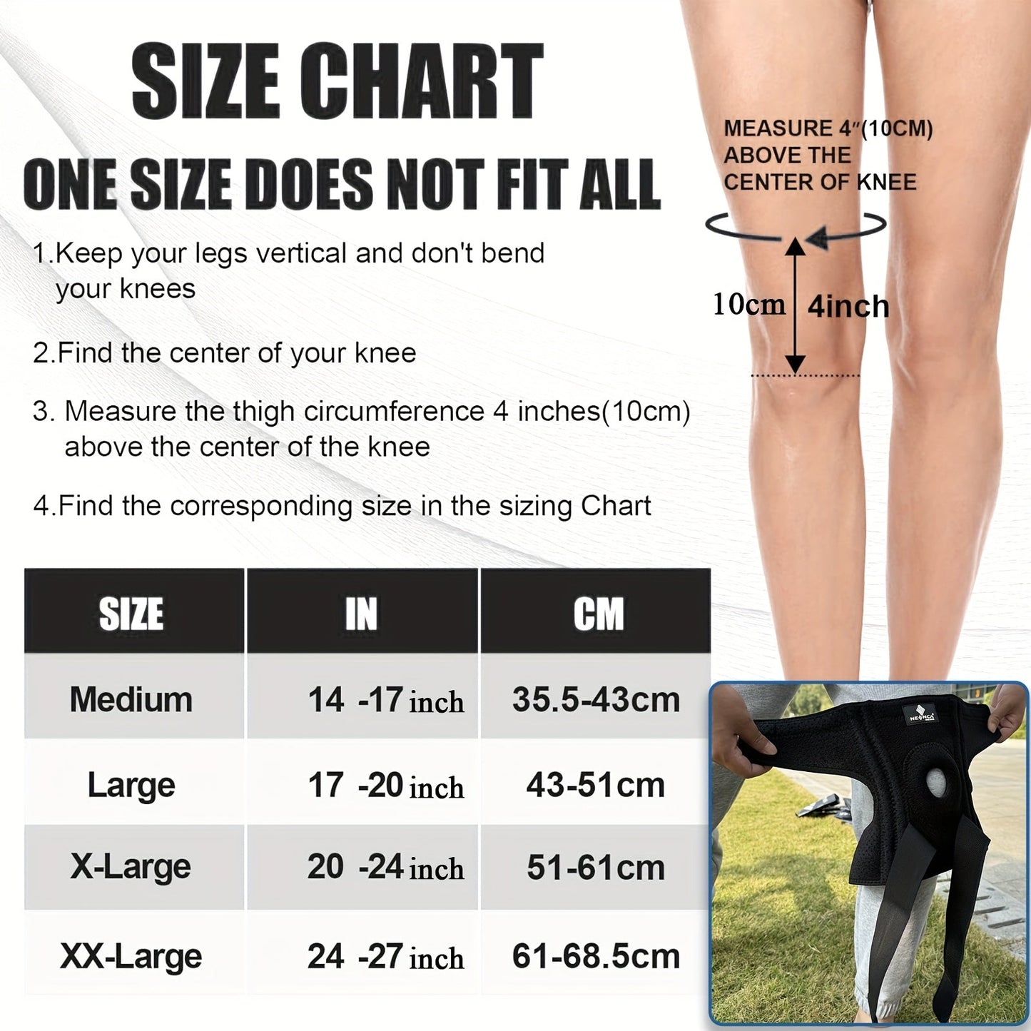 Knee Brace with Patella Gel Pad & Side Spring Stabilizers – Adjustable Compression Knee Support Wrap for Sports Running Workouts Camping