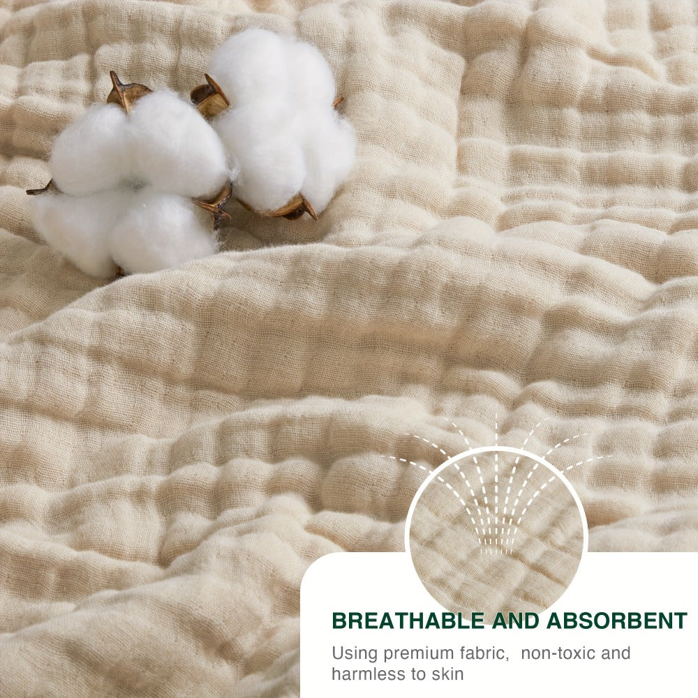 6-Layer Gauze Blanket 100% Muslin, Breathable Cotton Throw for Couch & Bed, All Season Adult Blanket