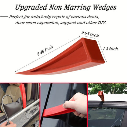 Car Door Unlock Tool Kit – Emergency Long Reach Grabber, Air Wedge, Trim Removal Tool & Carry Bag, Universal Fit for Cars Trucks SUVs