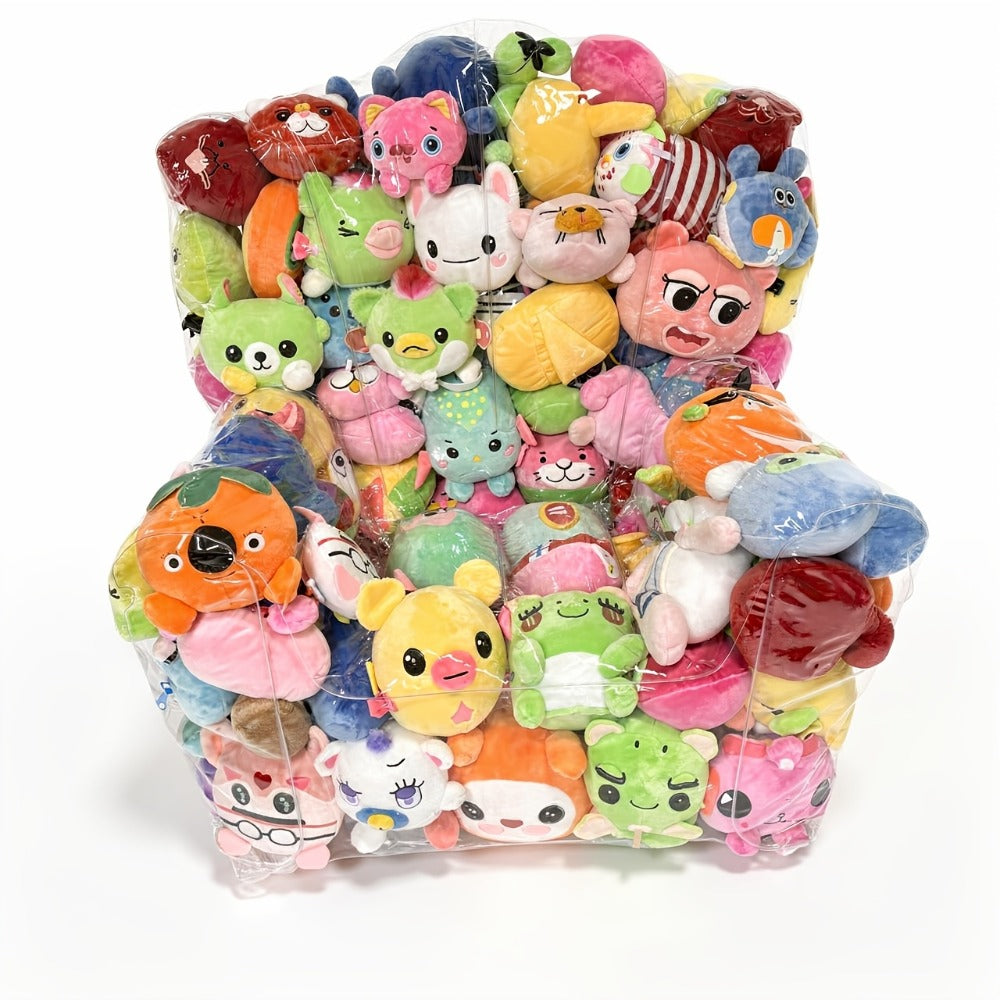 Large Transparent Plush Toy Storage Bag with Zipper Closure Stuffed Animal Organizer Bean Bag Chair Cover Openable Filling 100x90cm Clear