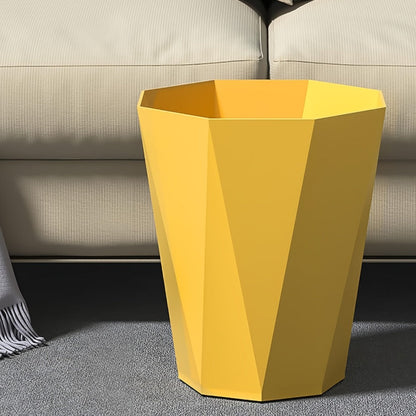 Trash Can 2 Pack Nordic Octagonal Wastebasket – Small Open Top Geometric Plastic Waste Bin with Brushed Finish for Bathroom