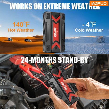 Car Jump Starter Power Bank 3-in-1 12V Battery Booster Charger LED Flashlight SOS for Cars Motorcycles for Garden, Patio and Yard Use