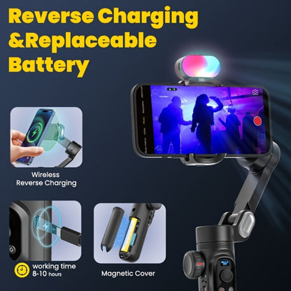 AOCHUAN Smart X Pro Combo 3-Axis Smartphone Gimbal Stabilizer, RGB Fill Light, Extension Rod