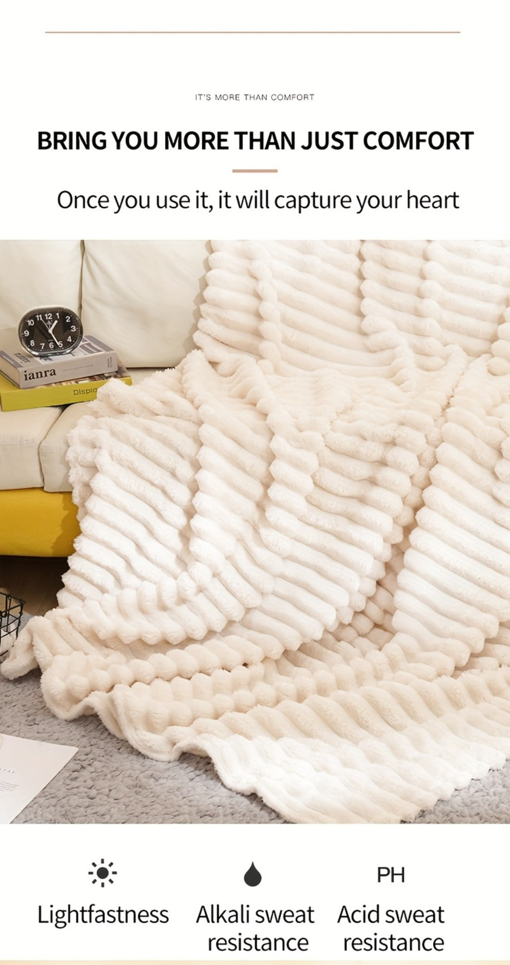 500gsm Heavy Plush Blanket, Ultra Thick Fluffy Blanket for Bed, Sofa & Travel, Baby to Double Size