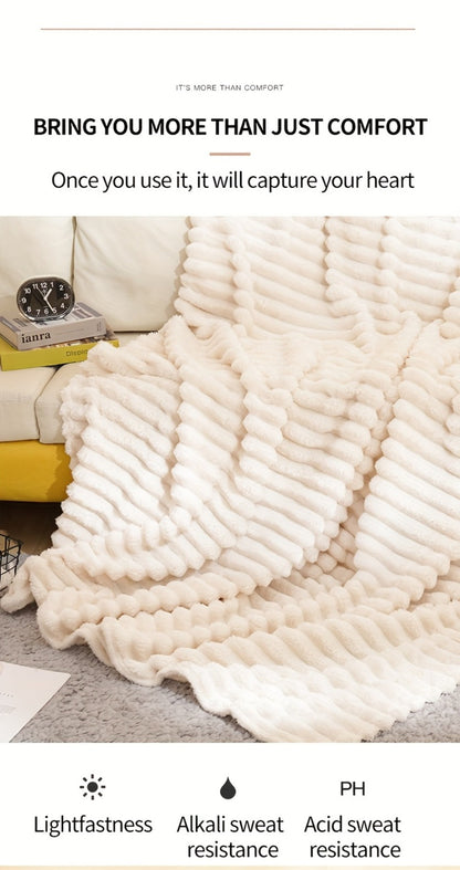 500gsm Heavy Plush Blanket, Ultra Thick Fluffy Blanket for Bed, Sofa & Travel, Baby to Double Size