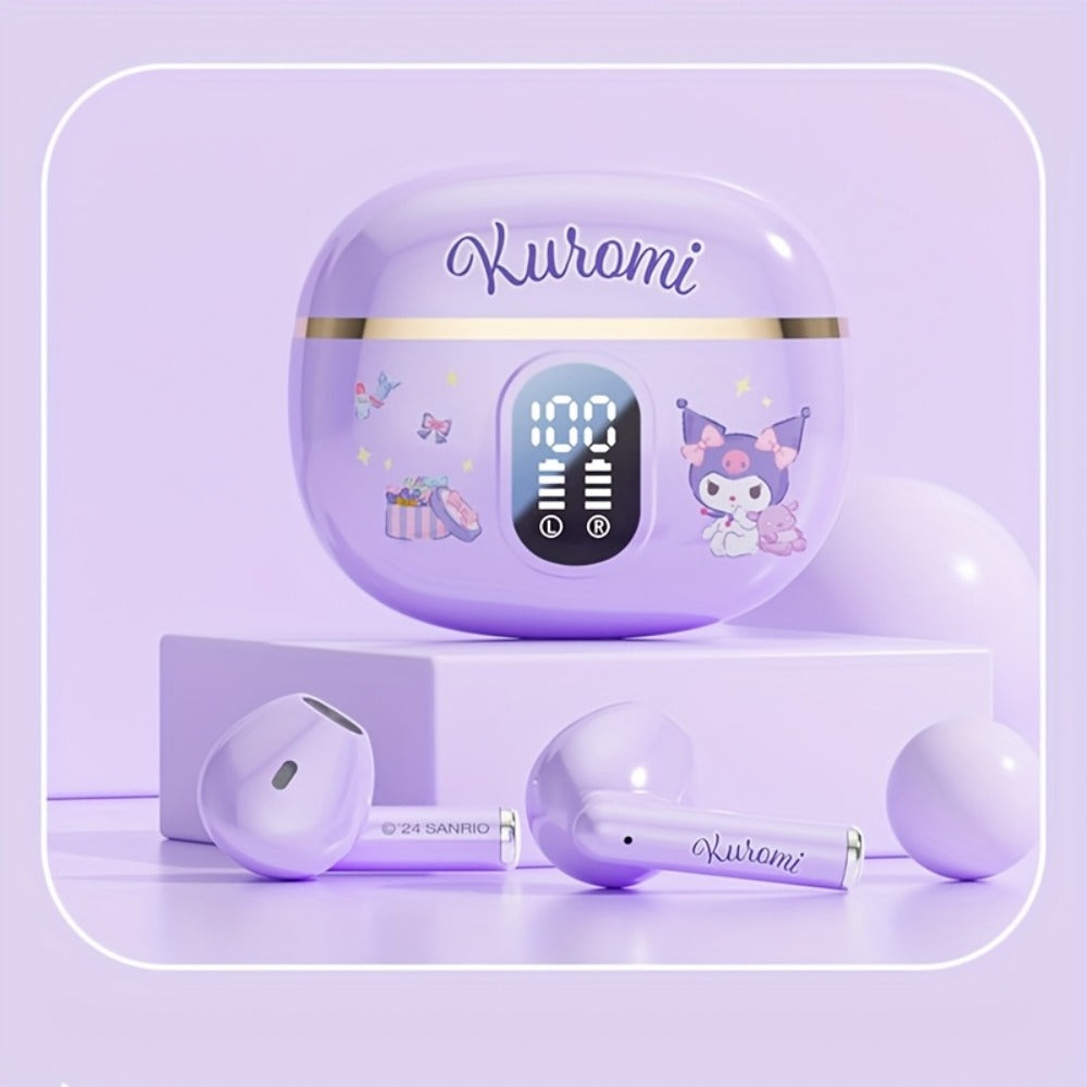 Kuromi Pompompurin Open-Fit Wireless Earbuds 360° Environmental Awareness LED Digital for Bedside Audio, Alarms and Room Entertainment
