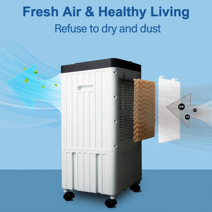 Portable Air Conditioner Evaporative Air Cooler with Remote, 40Hrs Cooling, 2.6 Gal Tank, 3 Speeds