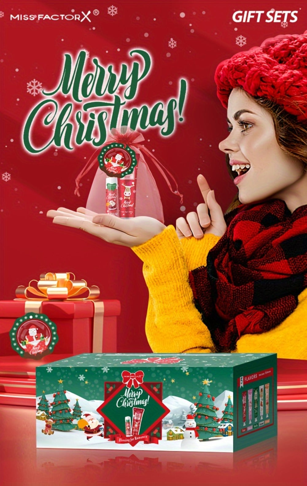 Bulk Gift Set 120 Pieces Lip Balm & Hand Cream with Red Velvet Bags & Holiday Cards – Moisturizing Party Favors for Colleagues