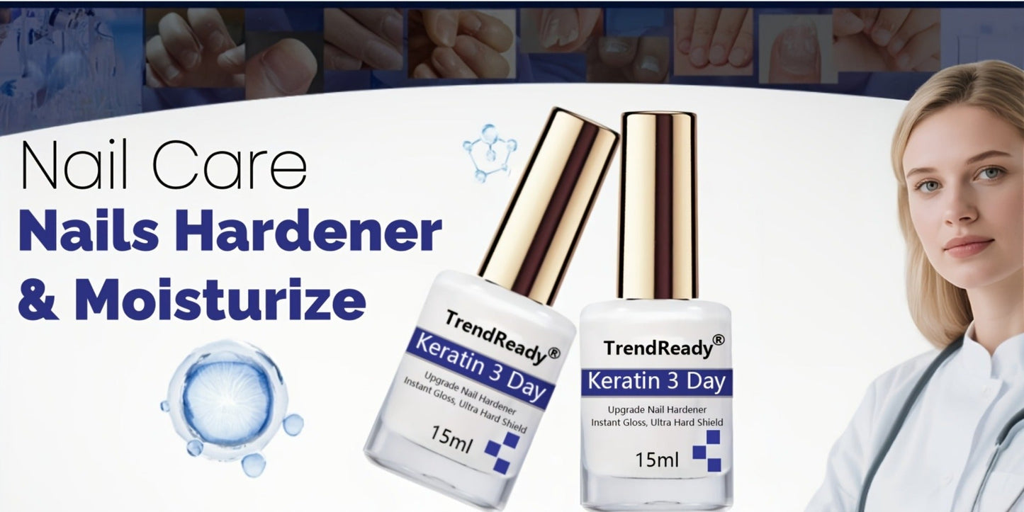 Nail Hardener for Weak Brittle Splitting Nails 2 Pack – Fast Drying White Nail Strengthener with Vitamin E